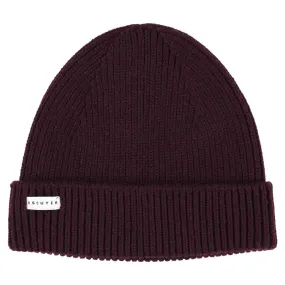 Ribbed Merino Beanie / Purple