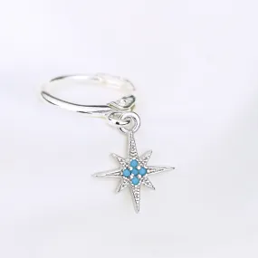 Silver Turquoise North Star Earring