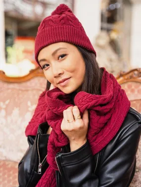 Snowflake Recycled Cotton Vegan Hat | Burgundy