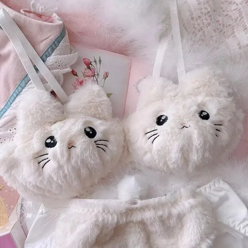 Soft Fuzzy Kitten Kawaii Princess Lingerie Set