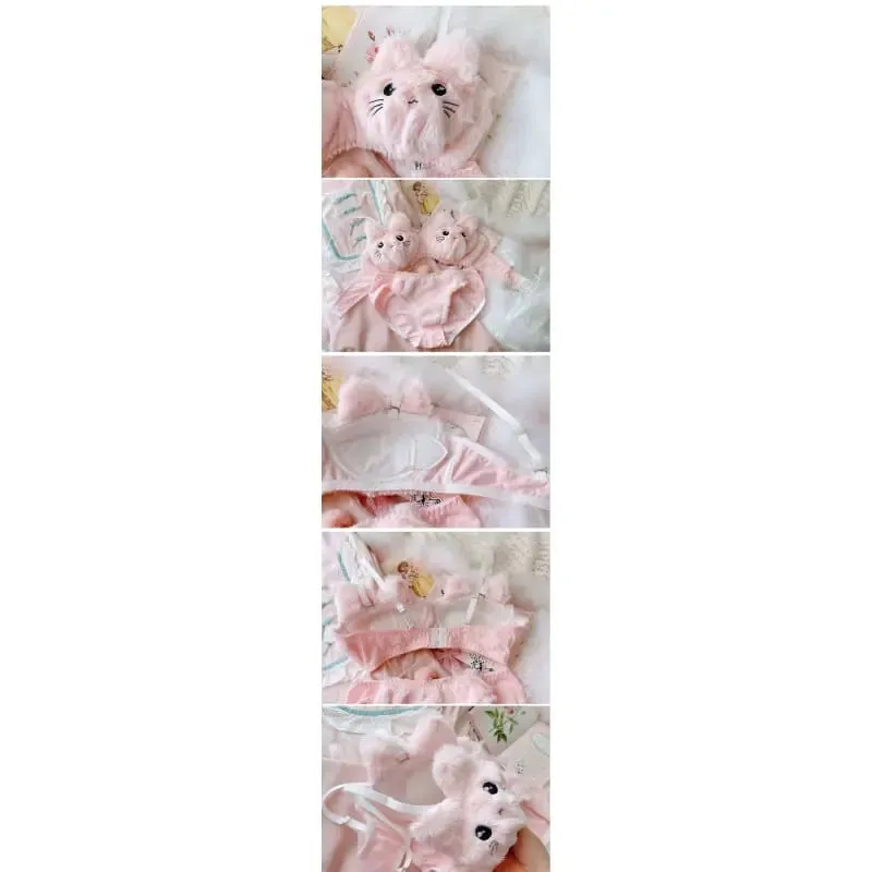 Soft Fuzzy Kitten Kawaii Princess Lingerie Set