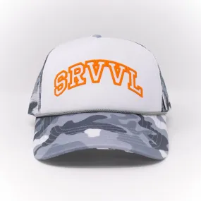 SRVVL TRUCKER HAT CAMO GREY