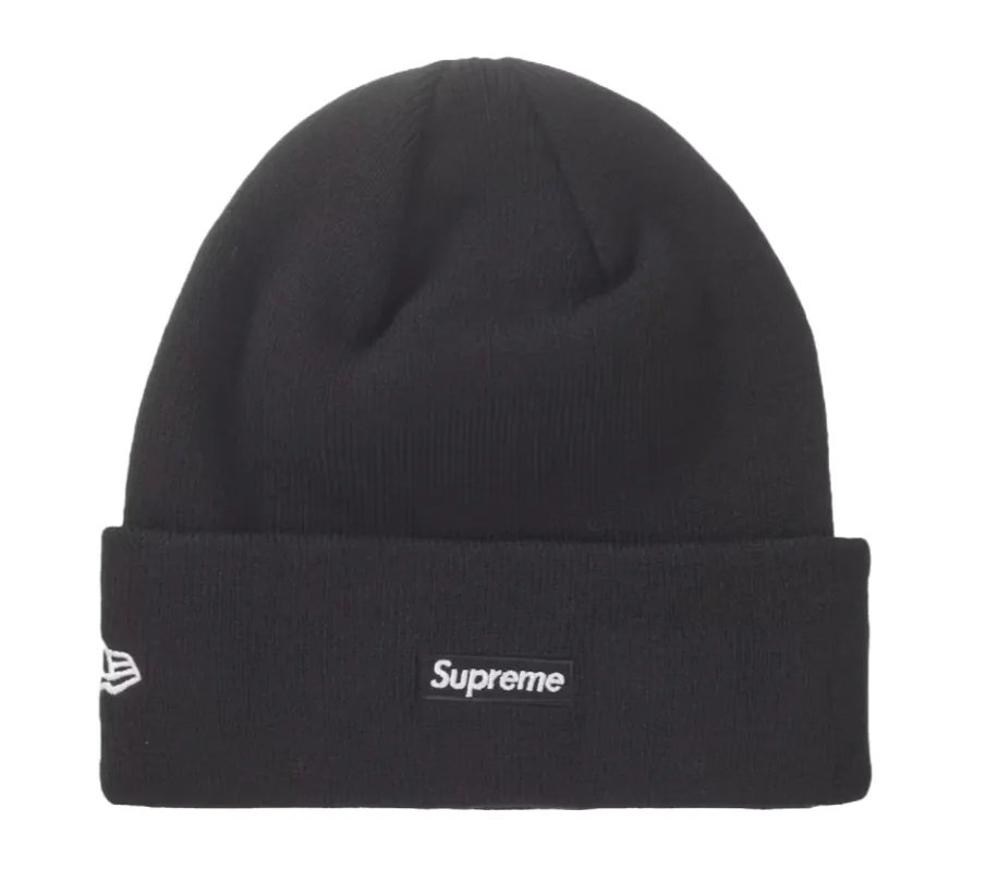 SUPREME BLACK NEW ERA SCRIPT BEANIE (AW24)