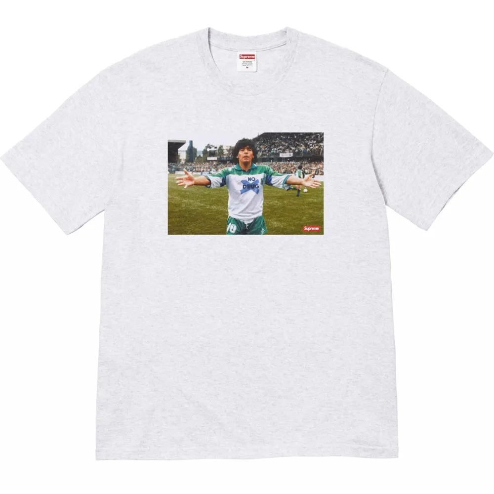 SUPREME MARADONA TEE-GREY