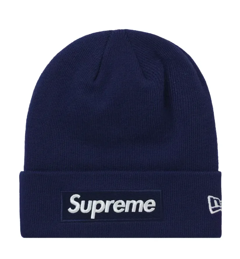 Supreme New Era Box Logo Beanie (FW21) Washed Navy