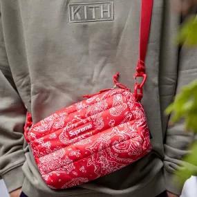 Supreme Puffer Side Bag Red Paisley