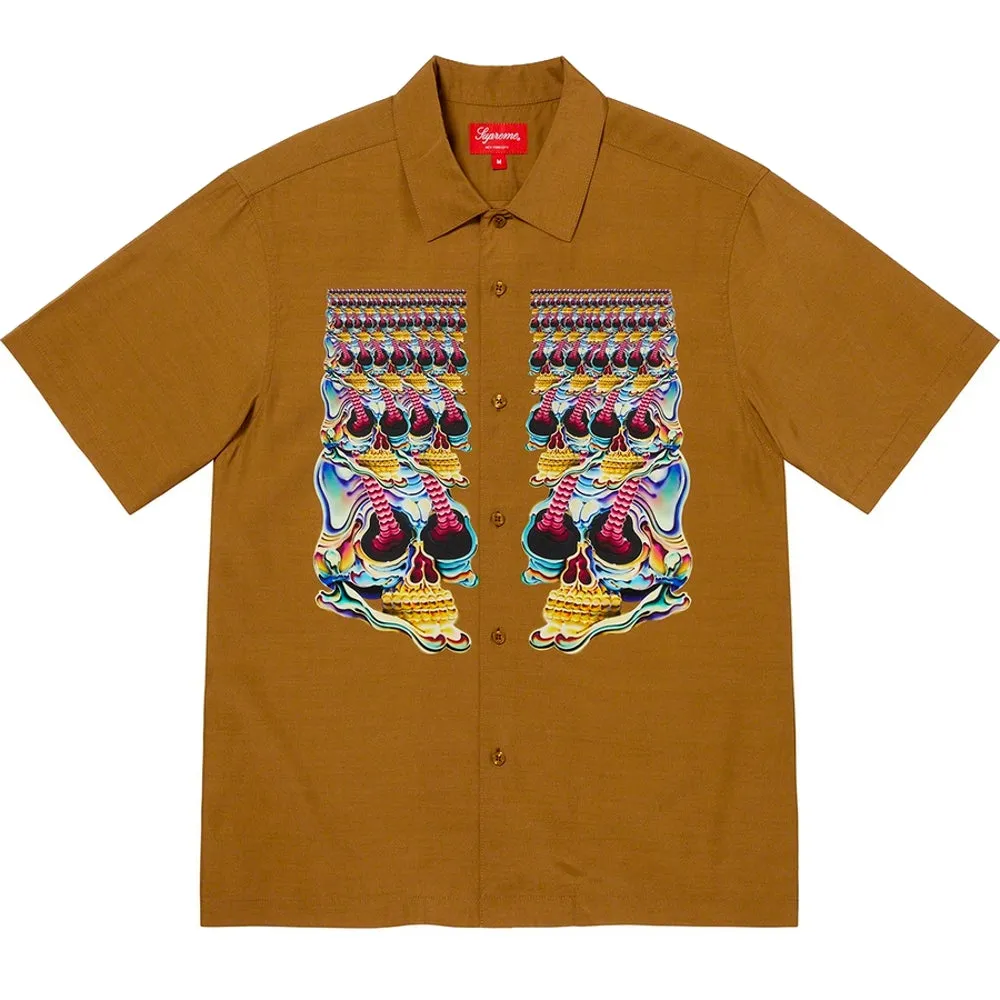 SUPREME SKULLS S/S SHIRT-BROWN