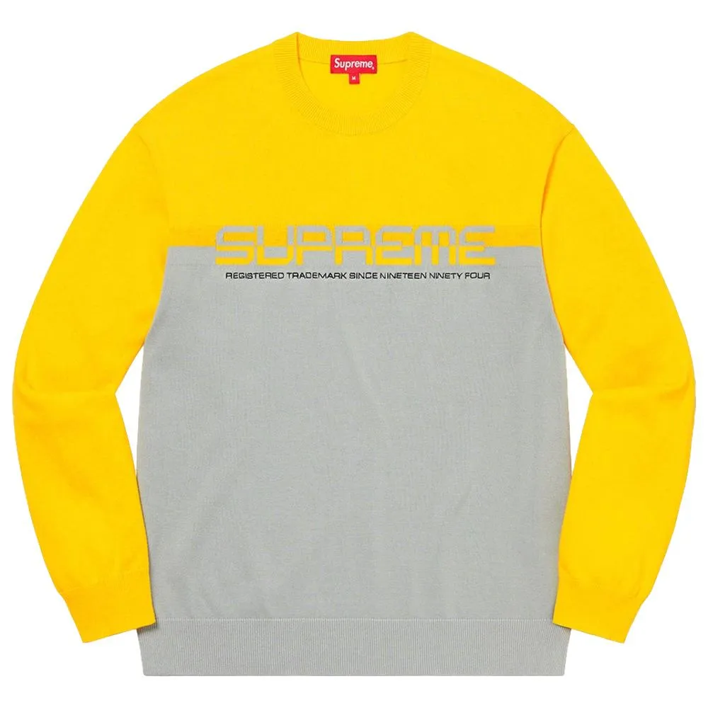 SUPREME SPLIT LOGO PULLOVER-YELLOW