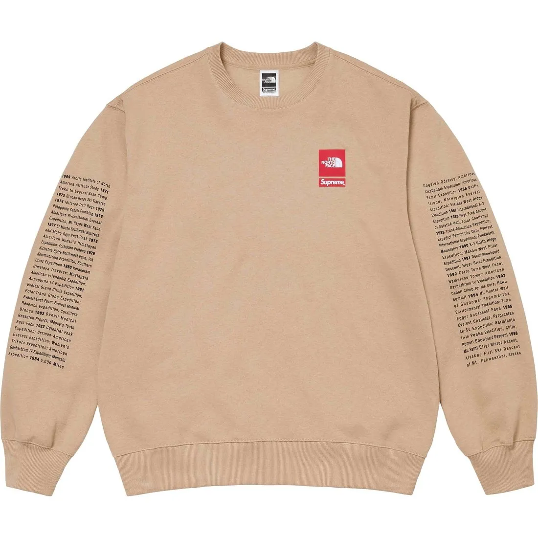 SUPREME TNF CREWNECK-KHAKI