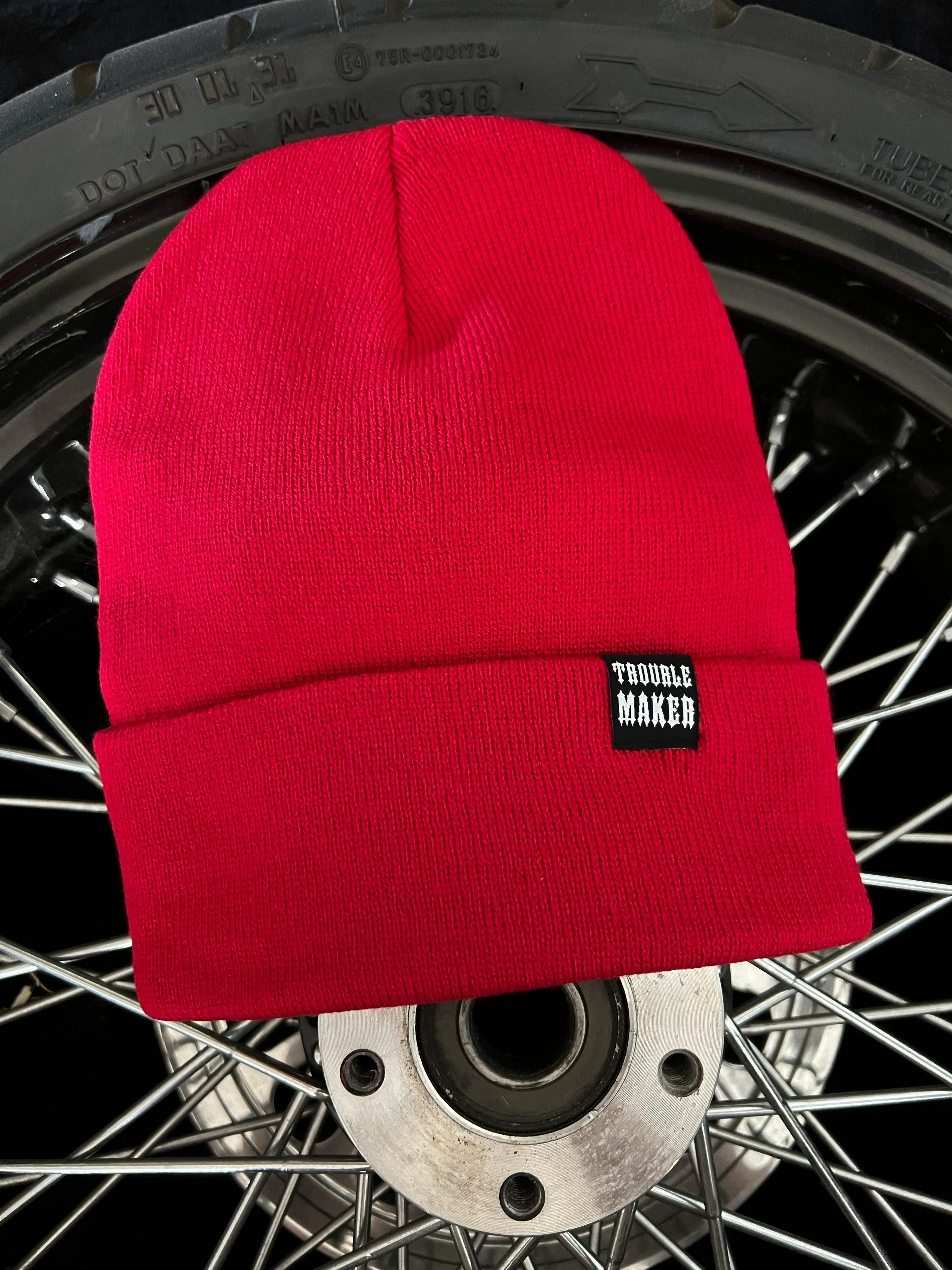 TROUBLE MAKER RED BEANIE