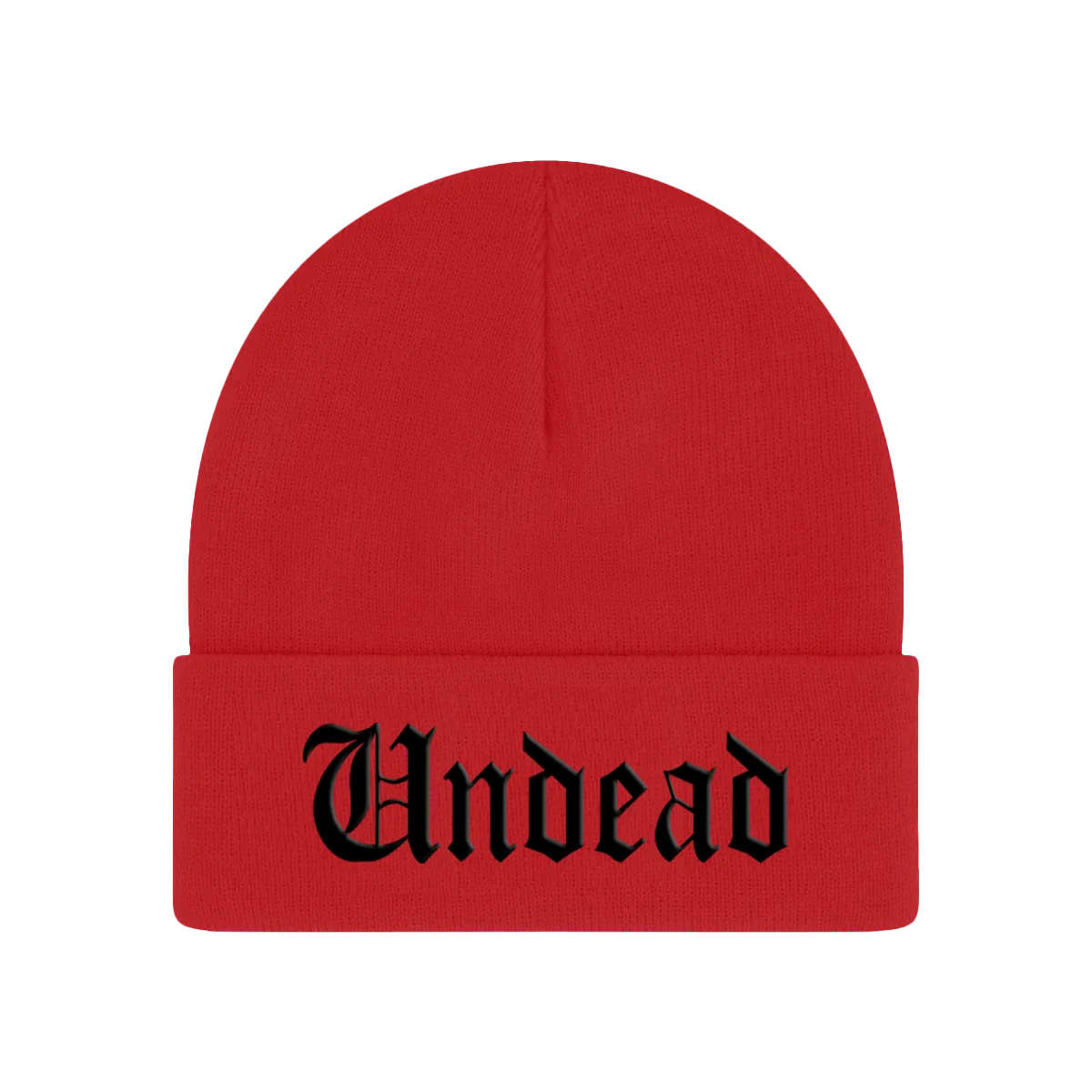 Undead Script Cuff Beanie (Red)