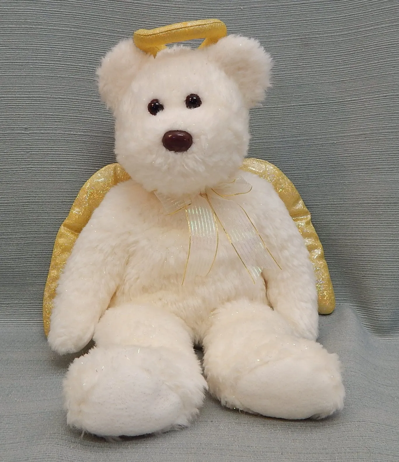 White and Gold 14" Halo II Bear Beanie Baby