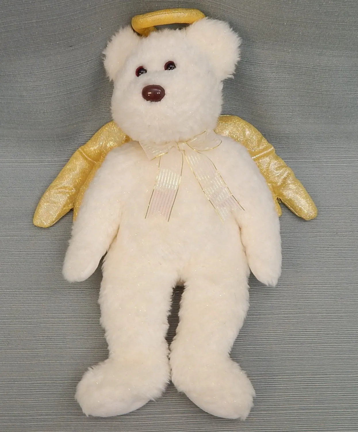 White and Gold 14" Halo II Bear Beanie Baby