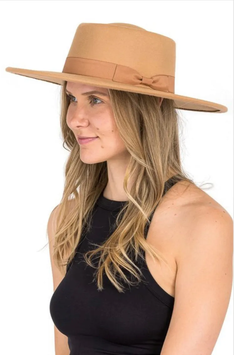 WOMEN FEDORA WIDE RIM HAT