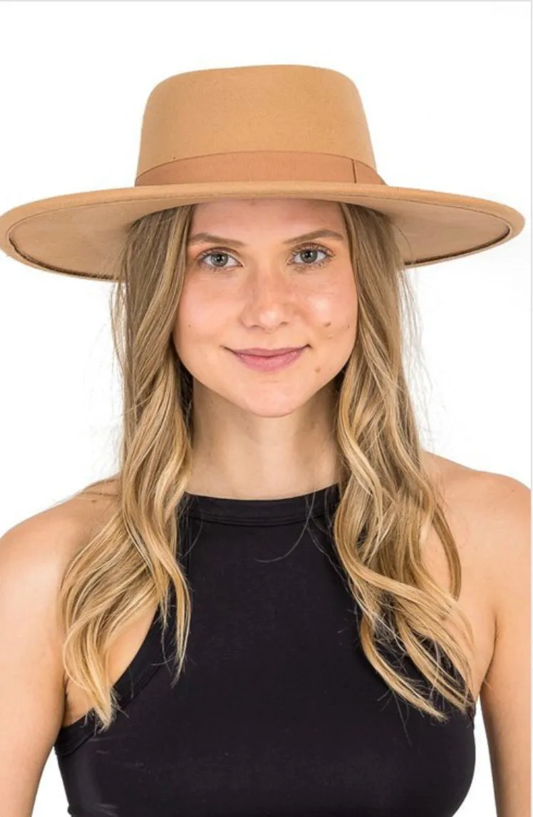 WOMEN FEDORA WIDE RIM HAT